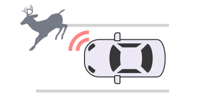 Icon of car hitting deer