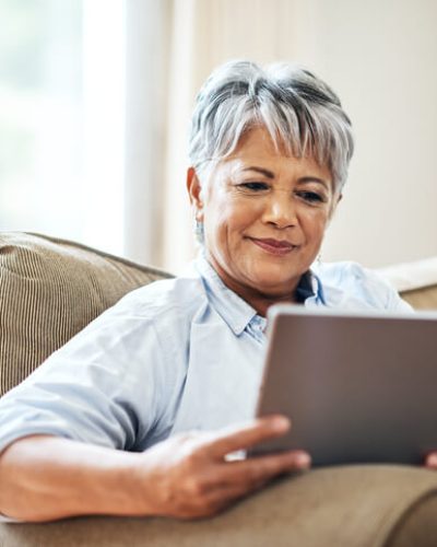 Woman on tablet