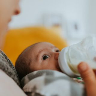 Baby drinking from bottle