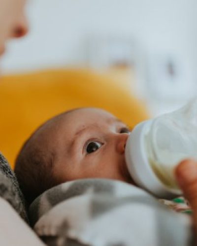 Baby drinking from bottle