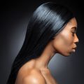 black woman with straight hair