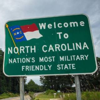 Welcome to North Carolina road sign