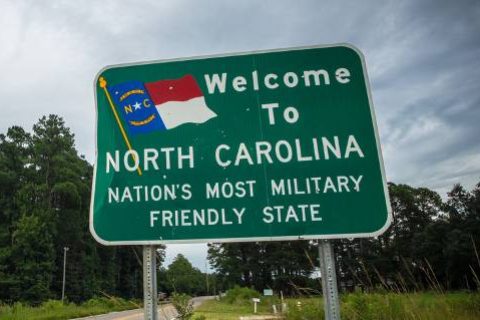 Welcome to North Carolina road sign