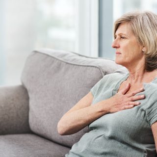 Woman with chest pains