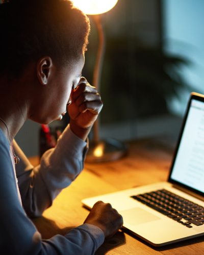 woman upset at computer