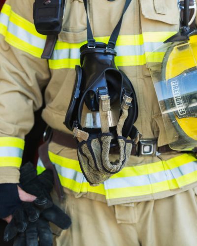 Firefighter in turnout gear