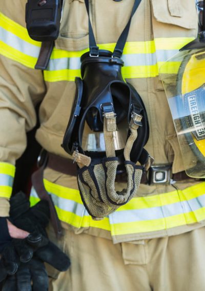 Firefighter in turnout gear