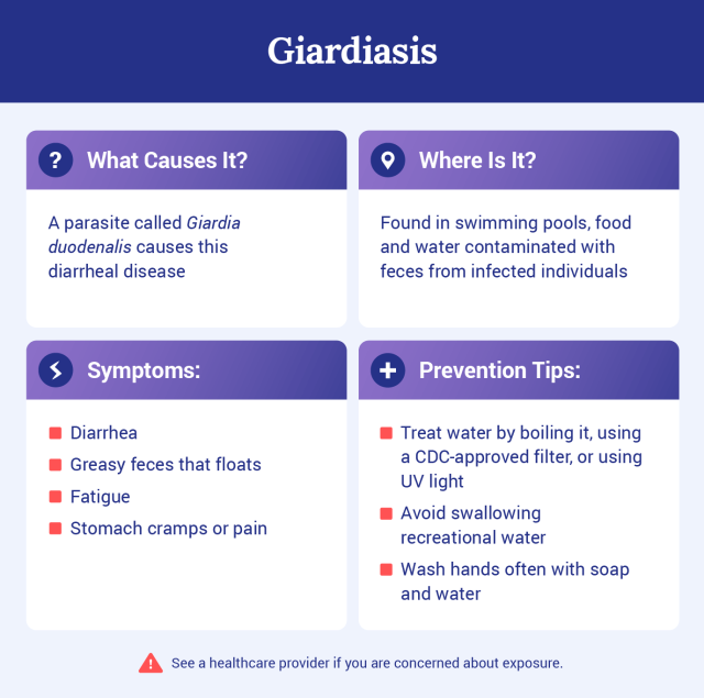 Graphic explaining what giardiasis is.