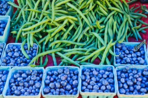 Green beans and blueberries