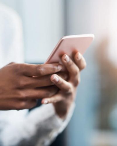 Woman holding phone