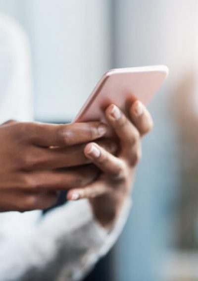 Woman holding phone