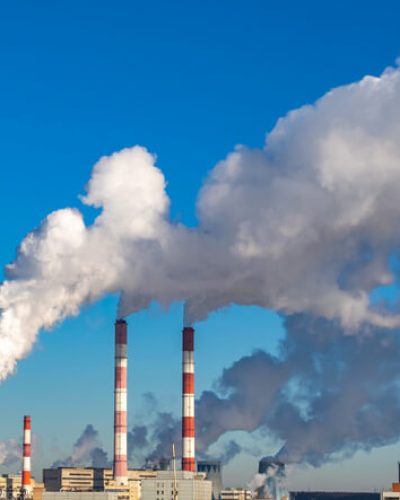 Gas emerging from factory