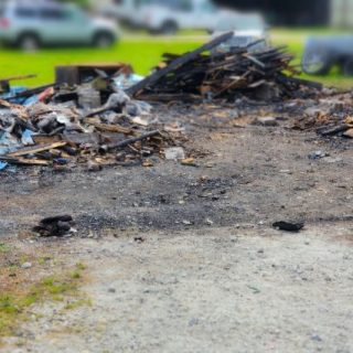 Debris after fire