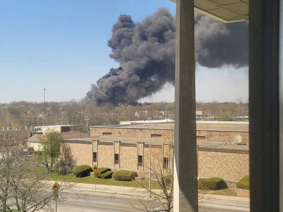 Indiana recycling plant fire smoke