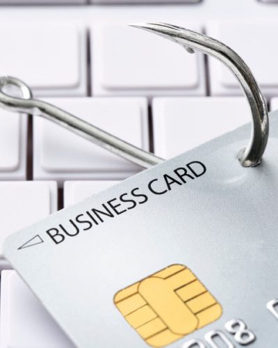 Business card on a hook