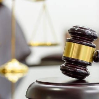 Legal scale and gavel