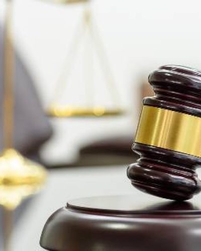 Legal scale and gavel