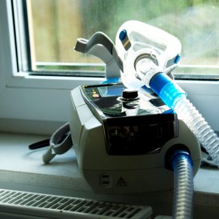 Cpap machine by window