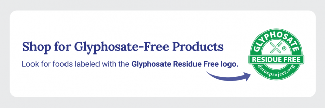 Glyphosate residue free logo for food shoppers