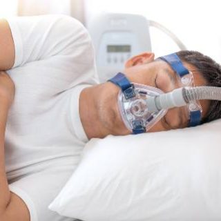 Man using CPAP machine