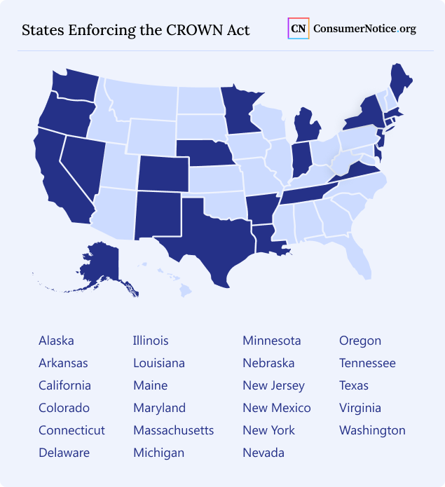 States that are enforcing the CROWN act
