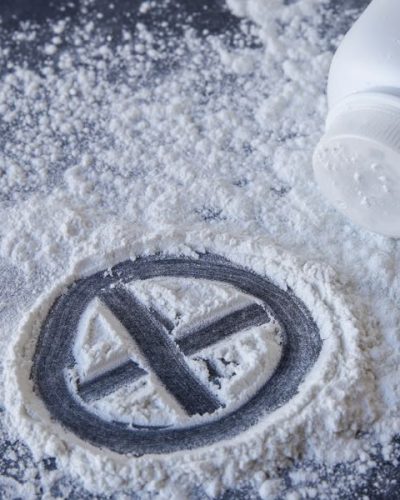 X drawn in talcum powder