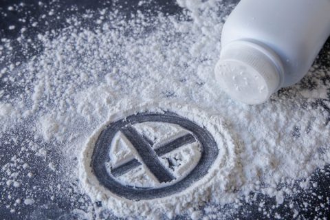 X drawn in talcum powder