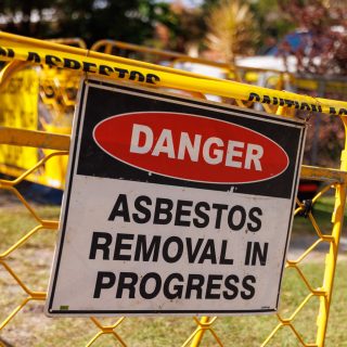 Asbestos removal sign